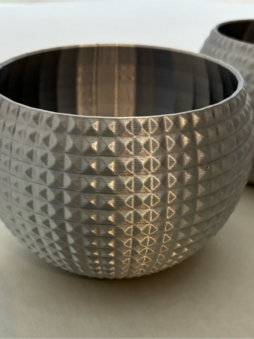3 Silver Three Inch Plant Pots - Picture 4 of 5
